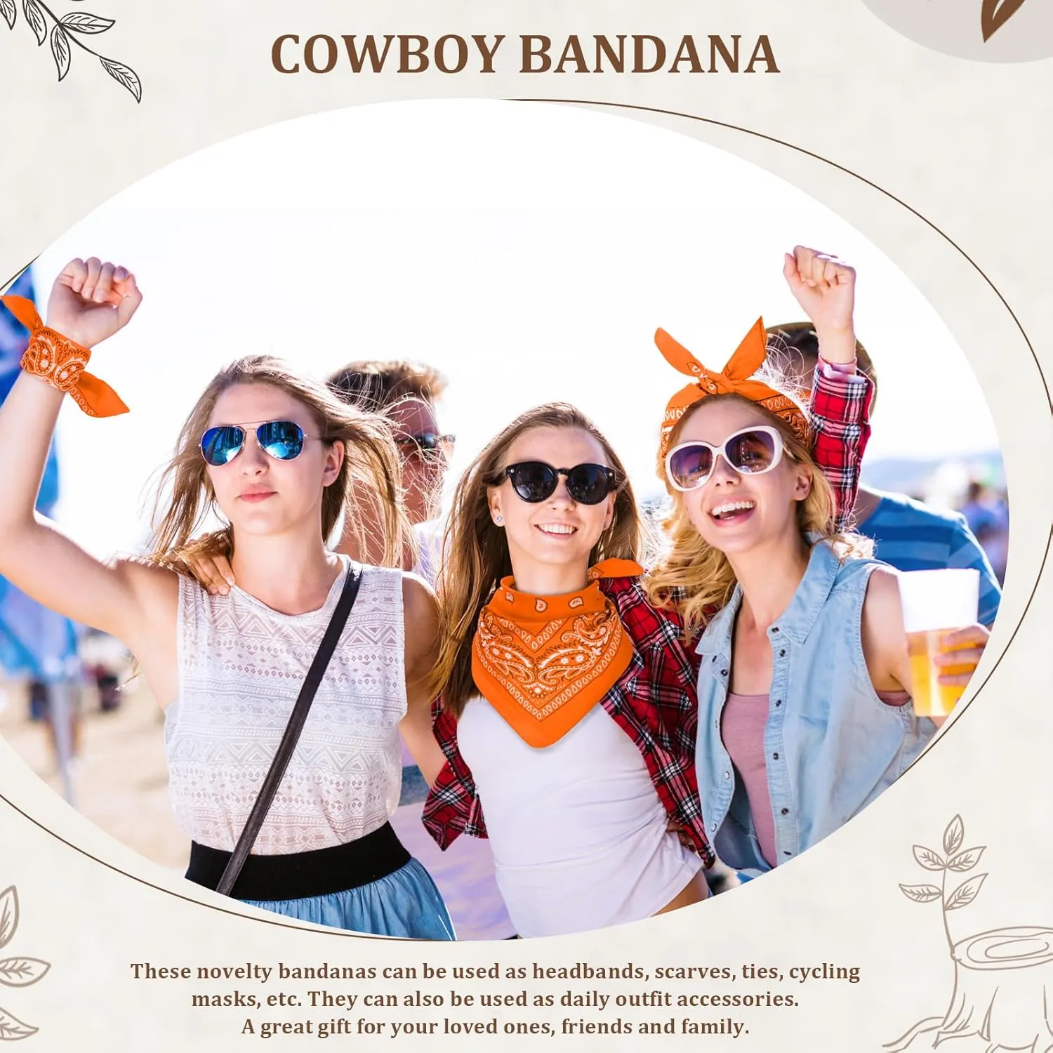 12 Pack Bandanas Unisex Paisley Cowboy Bandanas Bulk Multi Purpose Headband Scarf for Men Women Costume