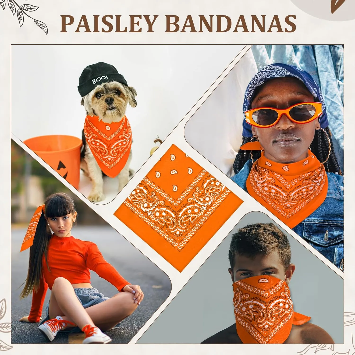 12 Pack Bandanas Unisex Paisley Cowboy Bandanas Bulk Multi Purpose Headband Scarf for Men Women Costume