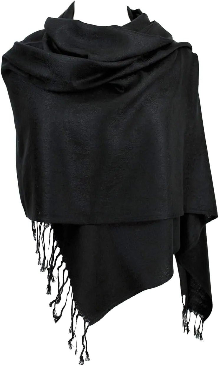 Achillea Two Tone Vintage Paisley Pashmina Scarf, Shawls and Wraps for Dresses, Lightweight Scarf for All Season
