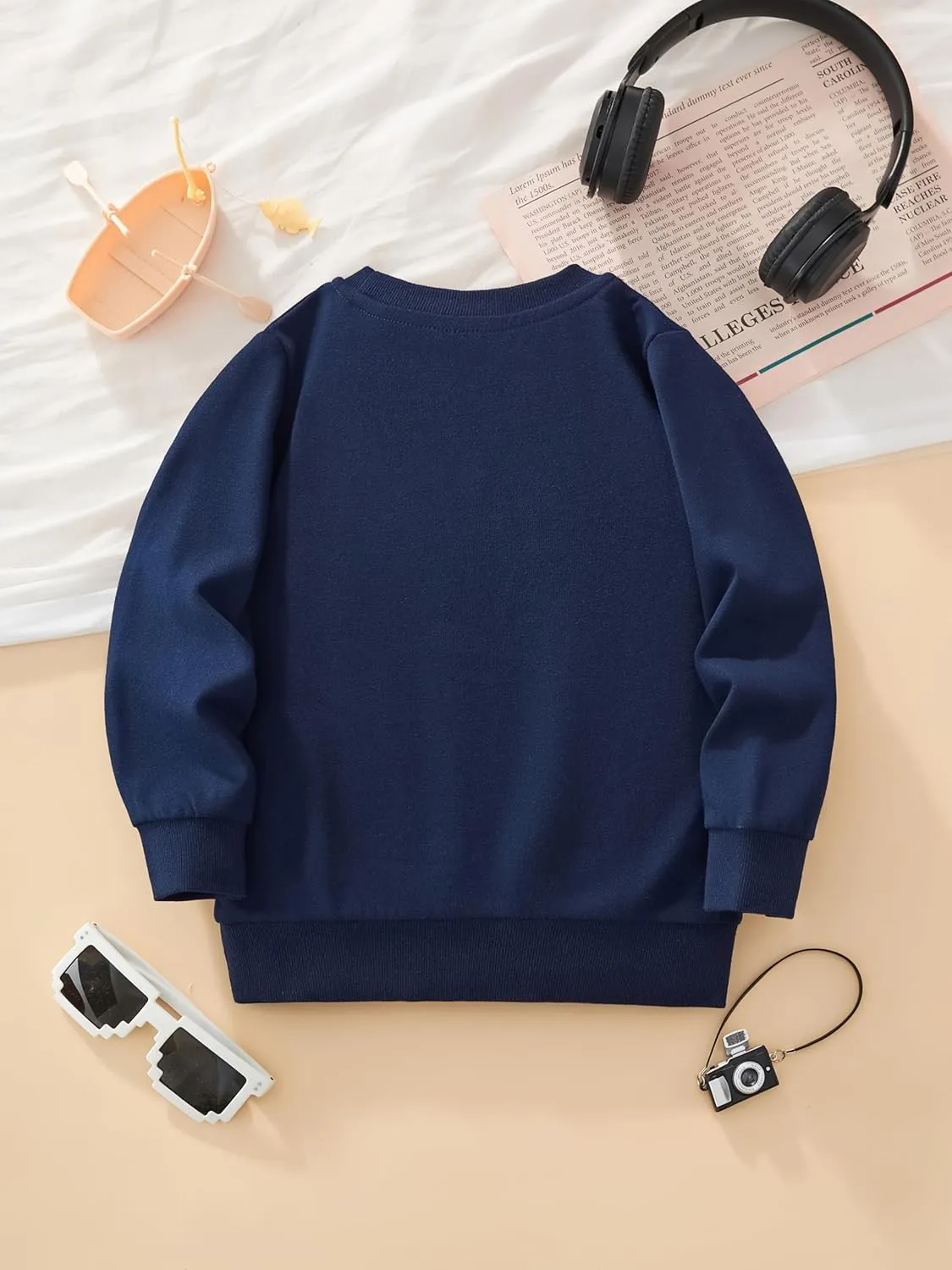 Akyzic Boys Sweatshirts Cotton Long Sleeve Crewneck Pullover Toddler Kids Winter Warm Shirt Sweater Tops 3t-8t