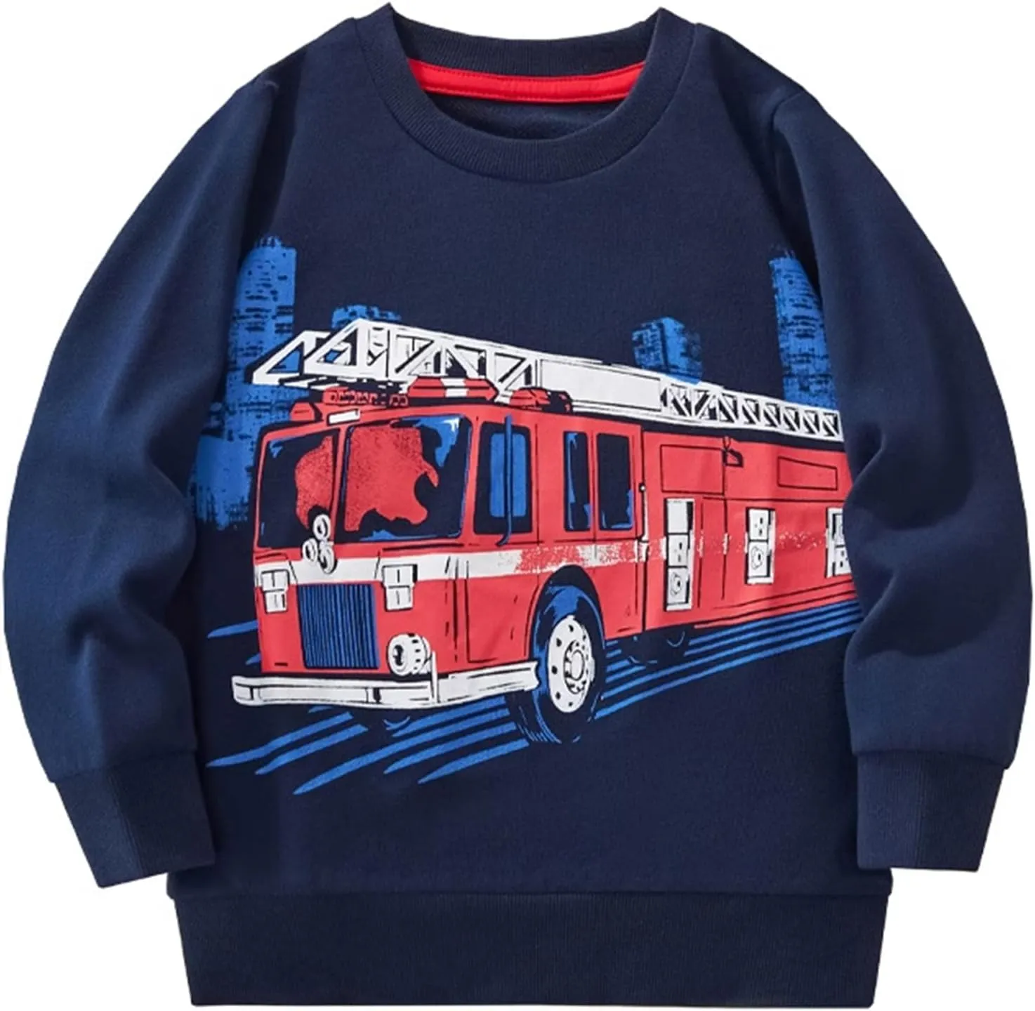 Akyzic Boys Sweatshirts Cotton Long Sleeve Crewneck Pullover Toddler Kids Winter Warm Shirt Sweater Tops 3t-8t