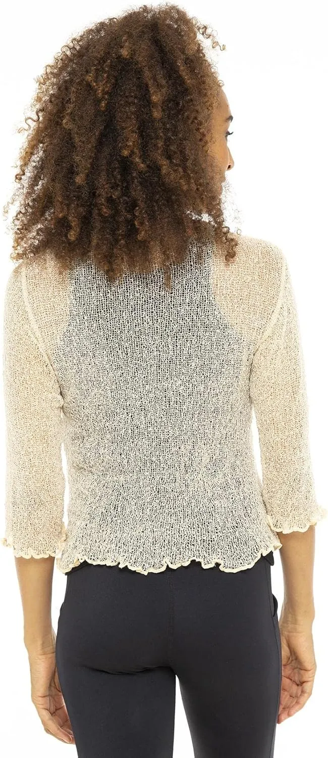 Back From Bali Womens Sheer Shrug Cardigan Lightweight Knit