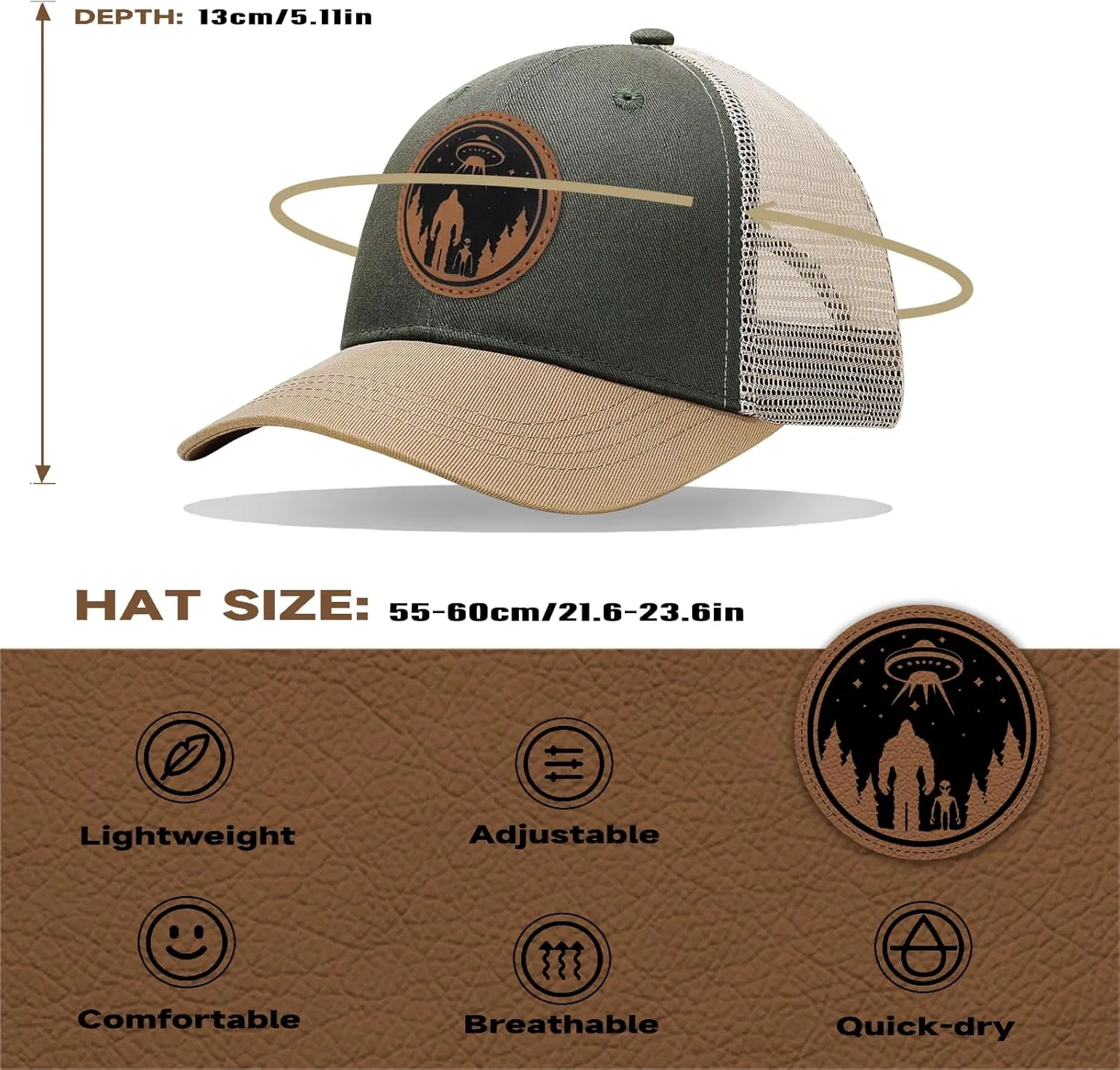 Bigfoot Sasquatch Gifts, Trucker Hats Mesh Baseball Cap Big Foot Gifts for Dad Men Bigfoot Lovers