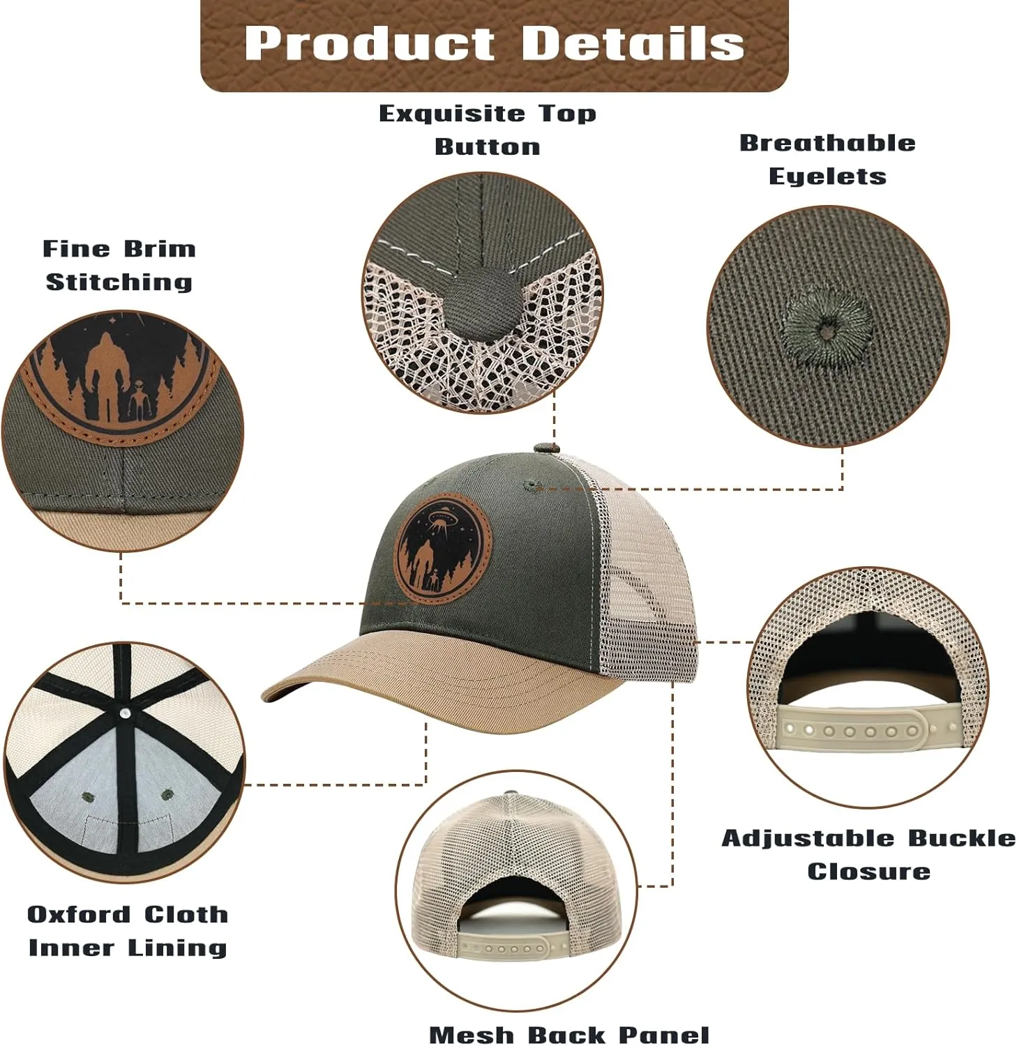 Bigfoot Sasquatch Gifts, Trucker Hats Mesh Baseball Cap Big Foot Gifts for Dad Men Bigfoot Lovers