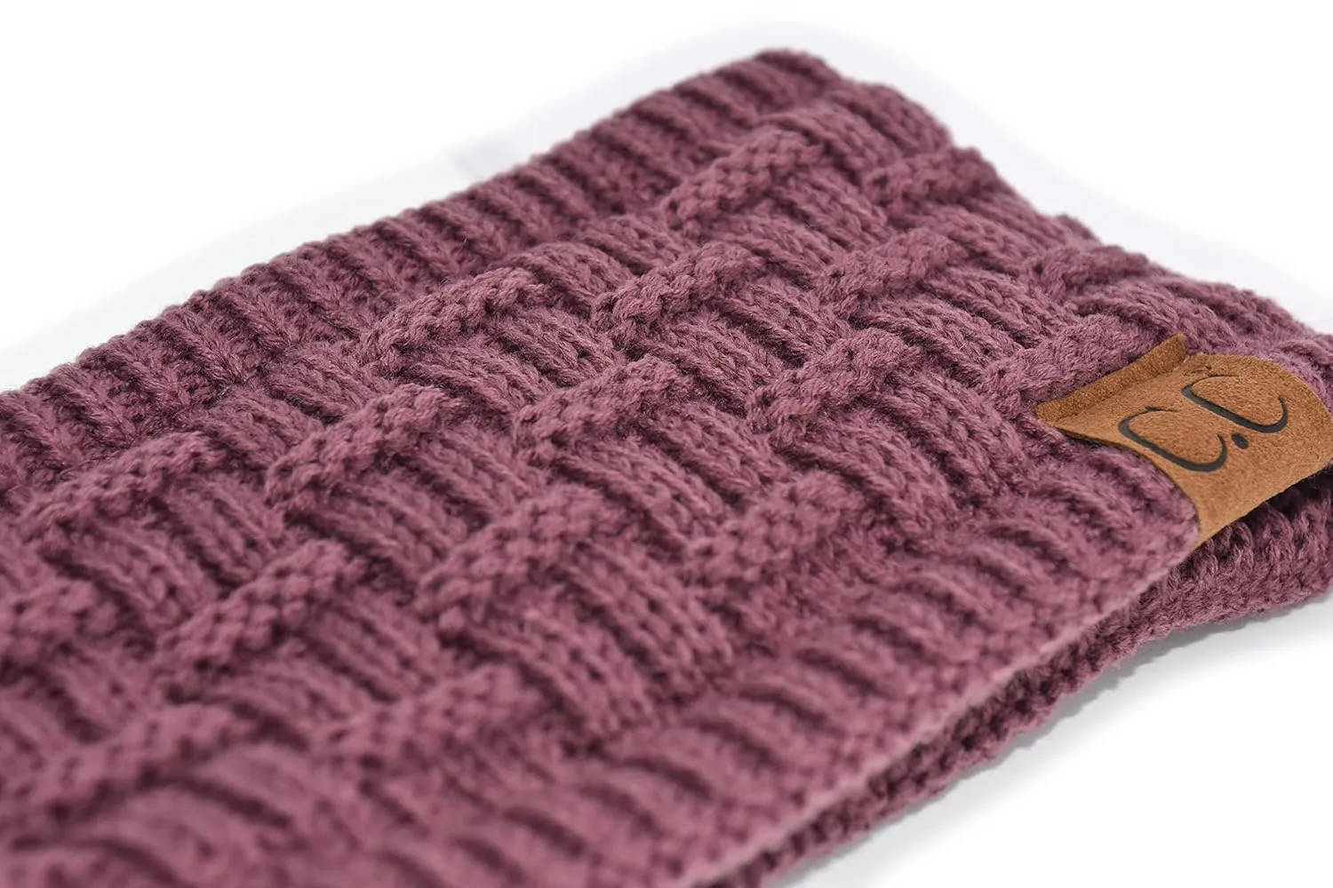 C.C Exclusives Womens Head Wrap Sherpa Fuzzy Fleece Lined Headbands Stretch Knit Ear Warmer (Coco Berry)