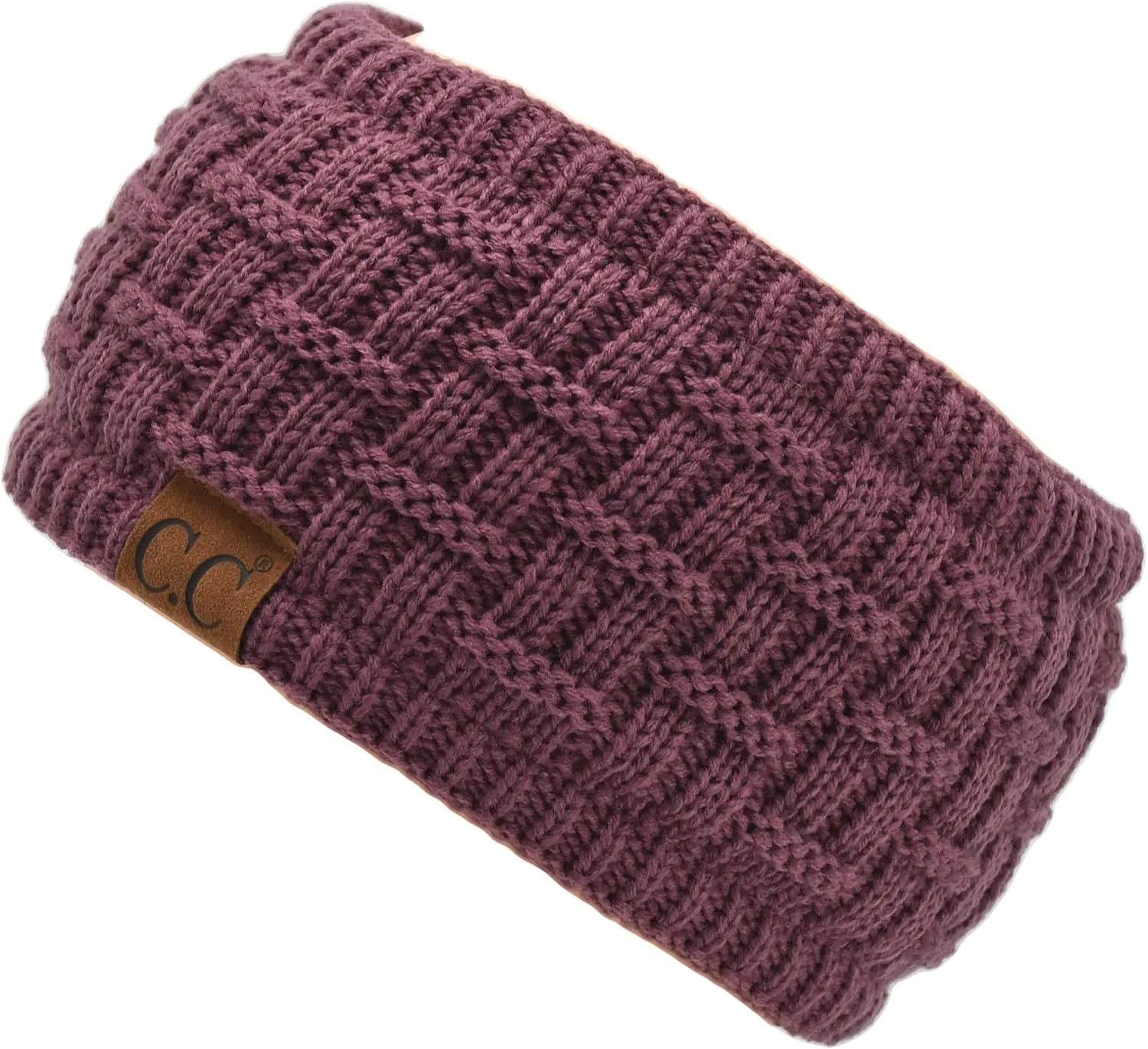 C.C Exclusives Womens Head Wrap Sherpa Fuzzy Fleece Lined Headbands Stretch Knit Ear Warmer (Coco Berry)