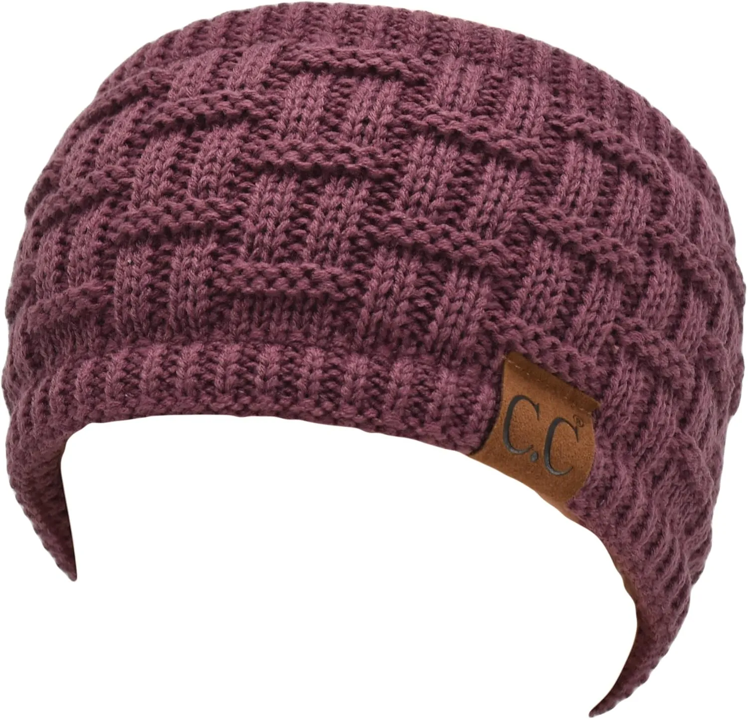 C.C Exclusives Womens Head Wrap Sherpa Fuzzy Fleece Lined Headbands Stretch Knit Ear Warmer (Coco Berry)