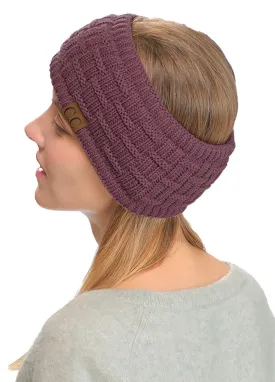 C.C Exclusives Womens Head Wrap Sherpa Fuzzy Fleece Lined Headbands Stretch Knit Ear Warmer (Coco Berry)
