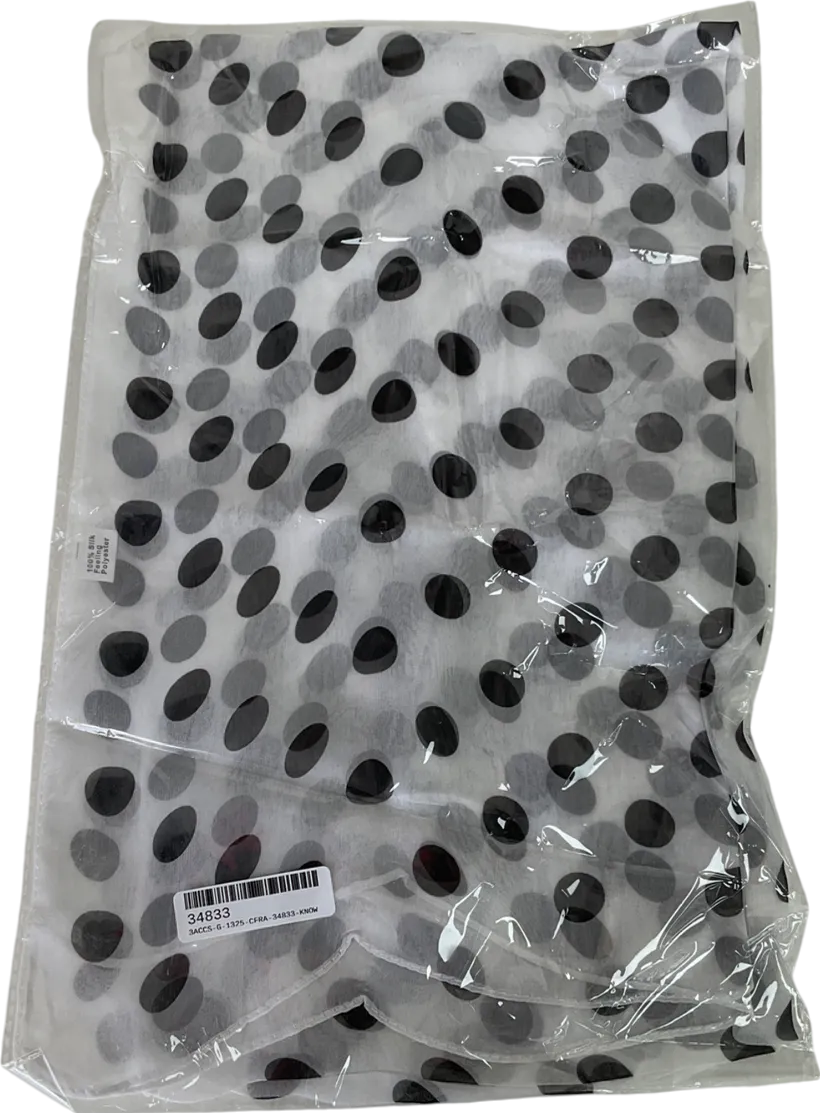 Cider White Polka Dot Chiffon Scarf One Size