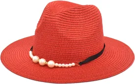 Classic Fedora Hat Two Tone Flat Top Hat with Band Wide Brim Pork Pie Hat Adjustable Patchwork Colors Panama Hat