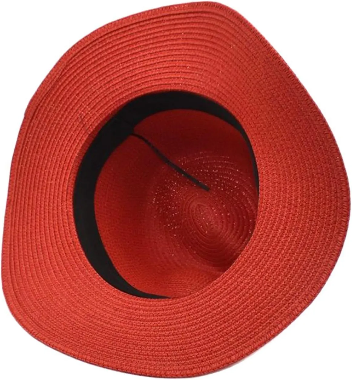 Classic Fedora Hat Two Tone Flat Top Hat with Band Wide Brim Pork Pie Hat Adjustable Patchwork Colors Panama Hat