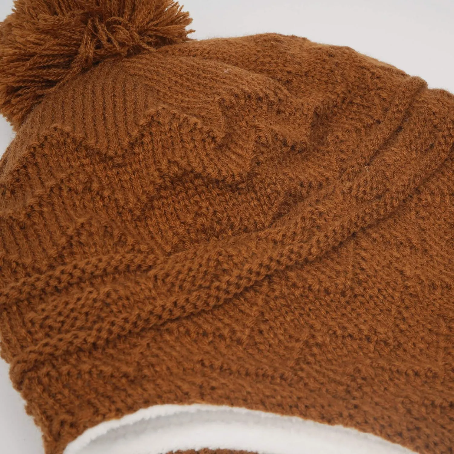 Connectyle Toddler Boys Girls Beanie Hat Fleece Lined Knit Kids Hat with Ear Flaps Warm Winter Hat Acrylic Watch Hat