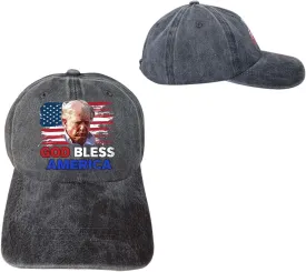 Donald Trump Hat Trump 2024 MAGA Hat Trump Fight for America Hat Trump God Bless America Hat Trump Adjustable Baseball Cap