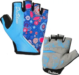 DuShow Women's Half Finger Gel Padded Bike Gloves - Anti-Slip, Shock-Absorbing for Cycling, Mountain & Road Biking