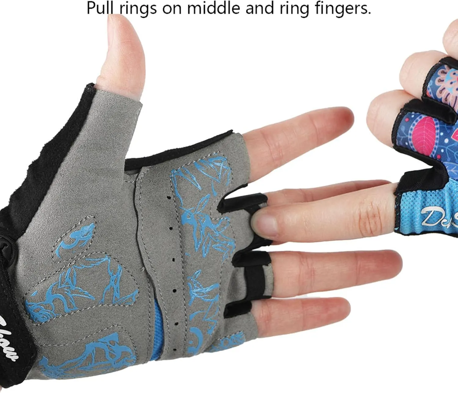 DuShow Women's Half Finger Gel Padded Bike Gloves - Anti-Slip, Shock-Absorbing for Cycling, Mountain & Road Biking