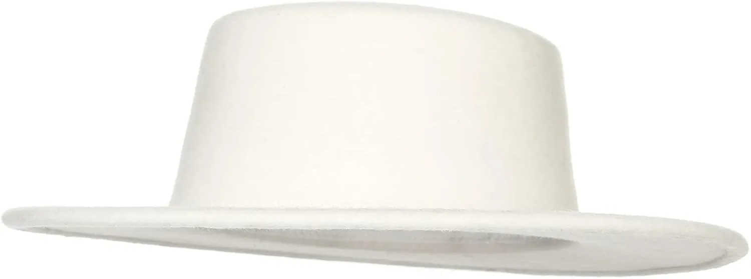 EOZY Women Men Classic Felt Fedora Hat Wide Brim Flat Top Jazz Panama Hat Casual Party Church Hat