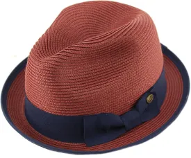 Epoch Men's Classy Travel Crushable 2tone Derby Fedora Upturn Curl Brim Hat