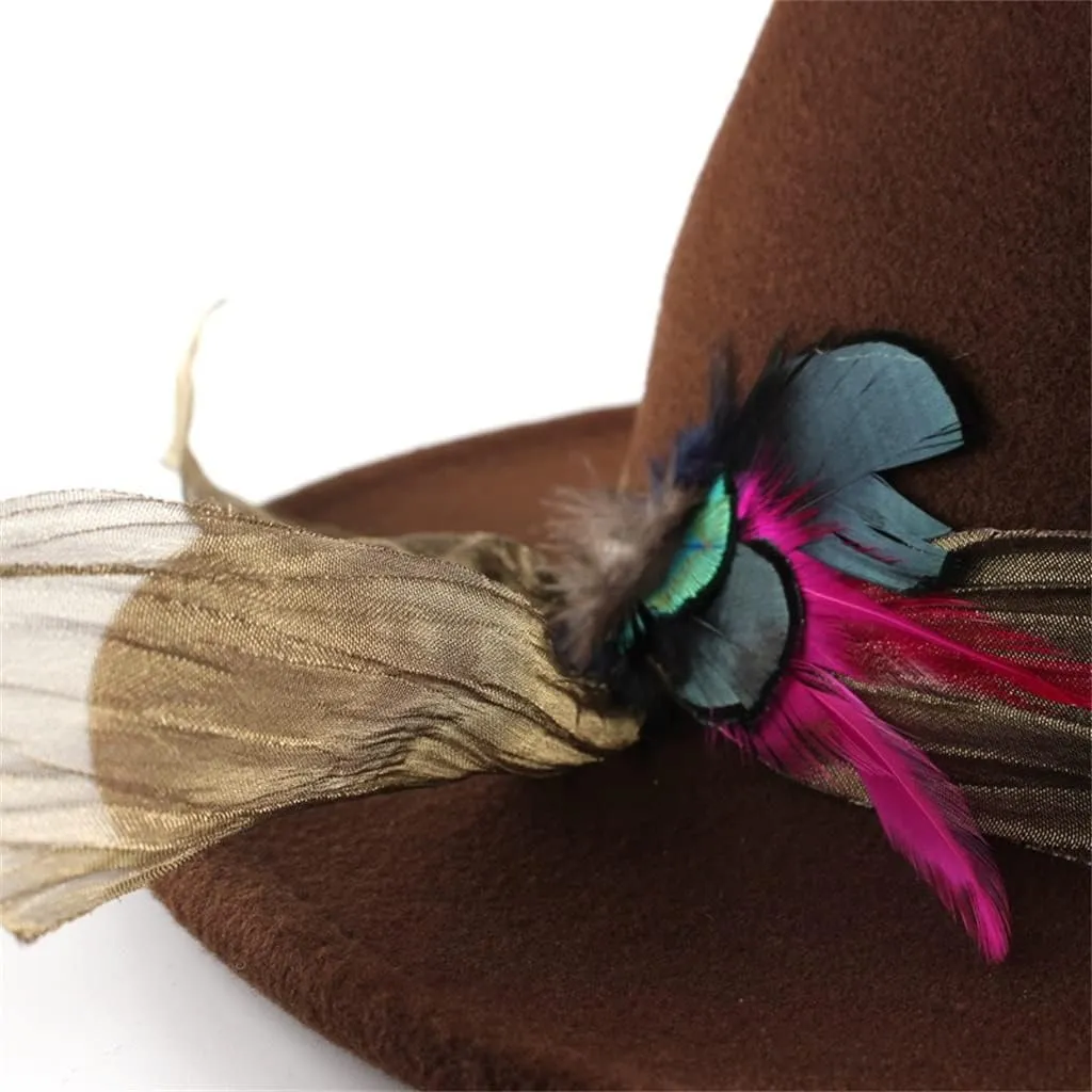 European and American Fashion Plain Hat Woolen Felt Hat Retro Hat(C)