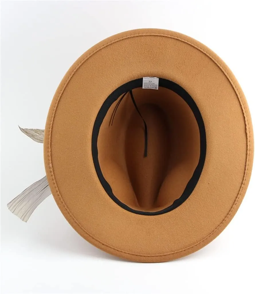European and American Fashion Plain Hat Woolen Felt Hat Retro Hat(C)