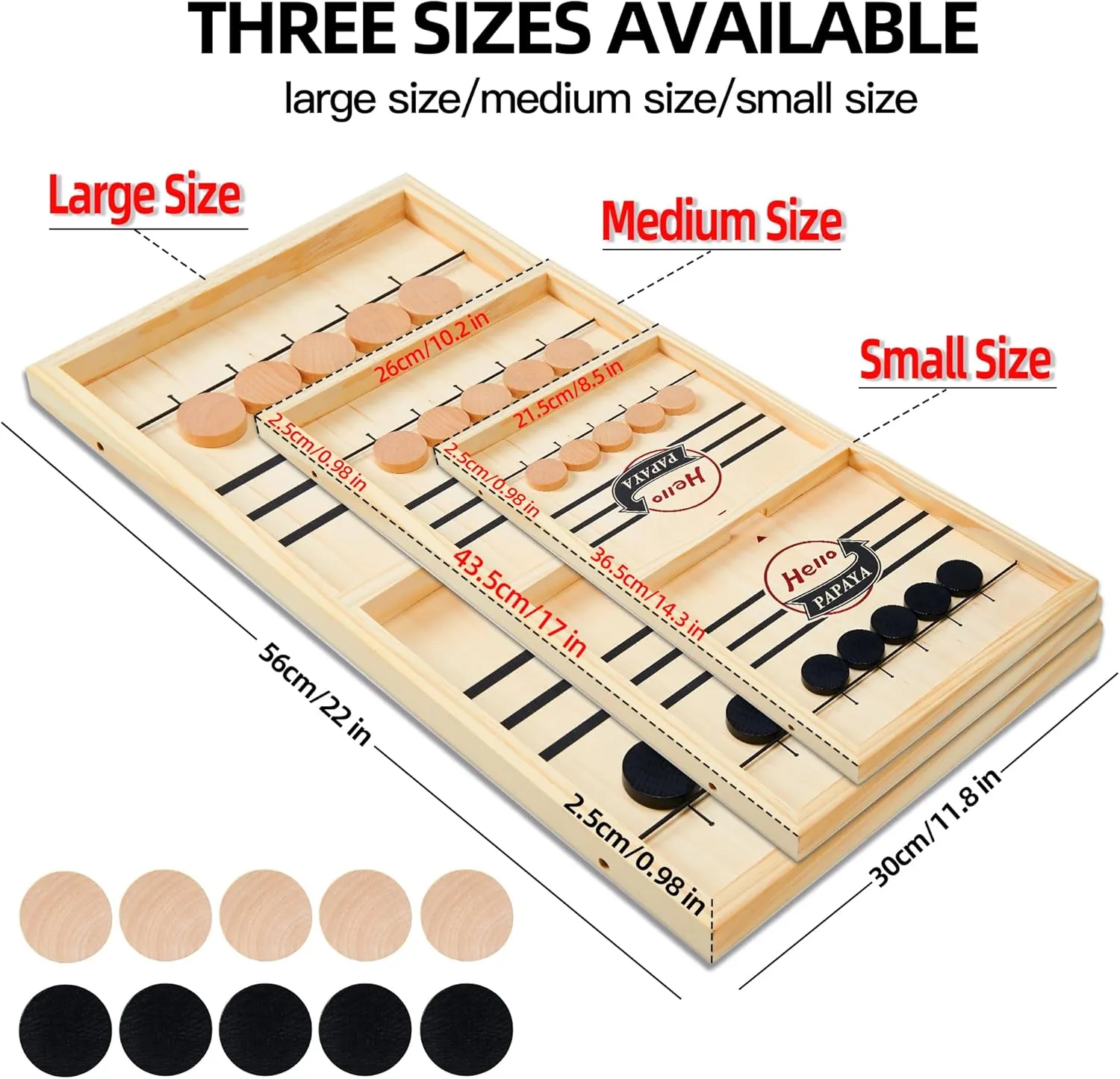 Fast Sling Puck Game - Test Your Speed and Accuracy with This Fast-Paced Wooden Air Hockey Desktop Battle Board Game - Guaranteed Fun Gifts for Family Night or Friends Party