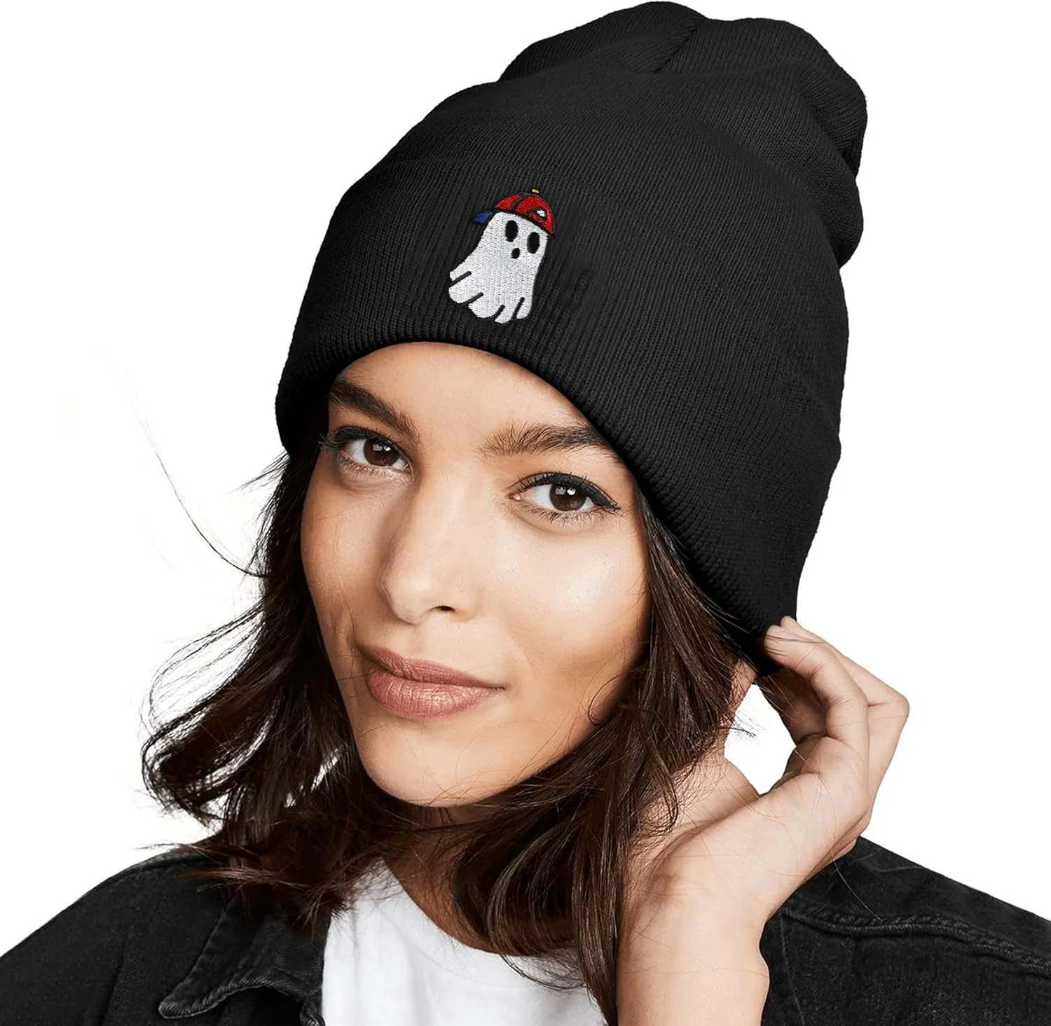 Funny Beanies Hat, Men's and Women's Winter Warm Black Fashion Cool Embroidered Knit Hat