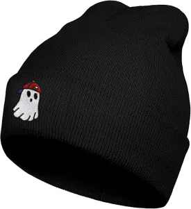 Funny Beanies Hat, Men's and Women's Winter Warm Black Fashion Cool Embroidered Knit Hat