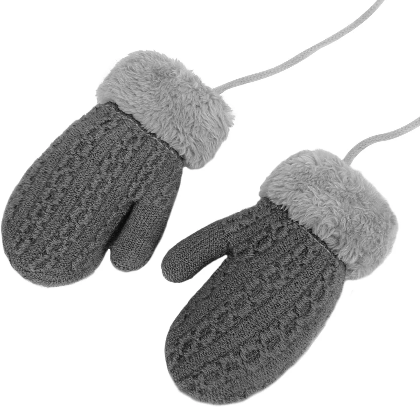 Holiberty Toddler Kids Warm Winter Gloves Cute Infant Baby Boys Girls Thick Fleece Lined Full Finger Ski Snow Gloves Mittens