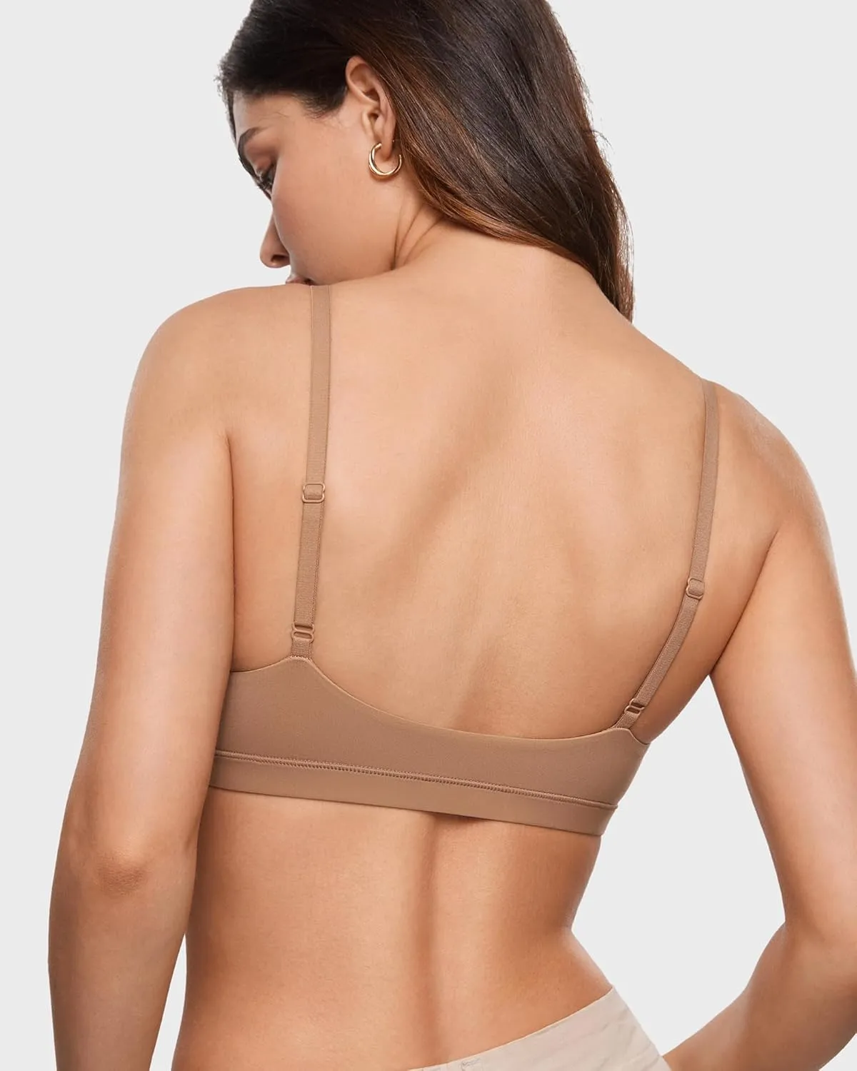 INLYRIC Women's Inbarely Triangle Bralette Plunge Unlined Seamless Bra No Underwire Sexy Comfortable Everyday