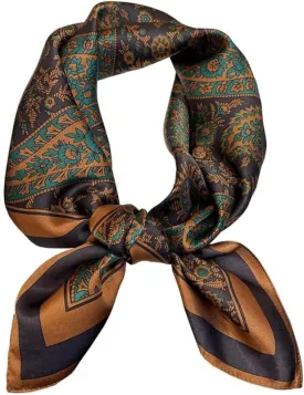 JERLA 100% Pure Mulberry Silk Square Scarf for Hair-27''x27'' Women Men Natural Silk Neckerchief Headscarf