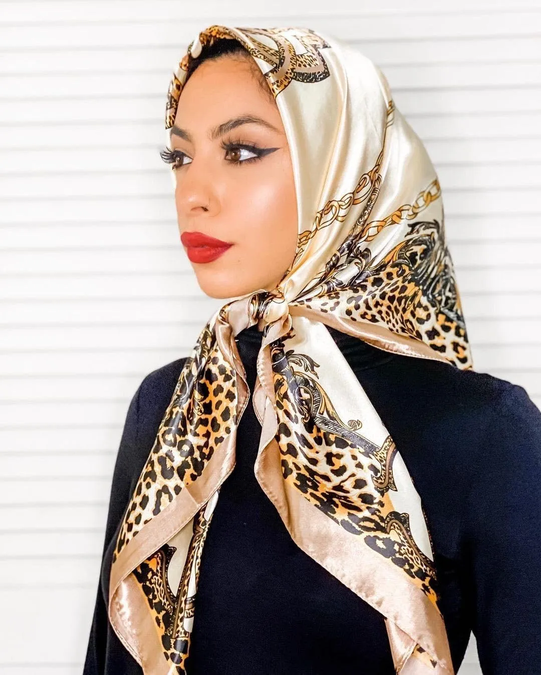 K-Elewon 35" Large Women's Satin Square Silk Feeling Hair Scarf Wrap Headscarf