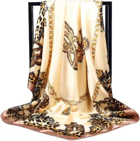 K-Elewon 35" Large Women's Satin Square Silk Feeling Hair Scarf Wrap Headscarf