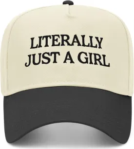 Literally Just A Girl Vintage Trucker Hat | Premium Snapback Baseball Hat for Men & Women
