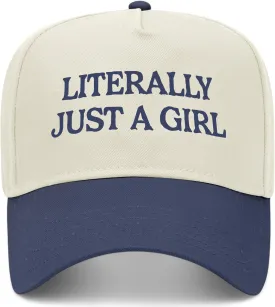 Literally Just A Girl Vintage Trucker Hat | Premium Snapback Baseball Hat for Men & Women