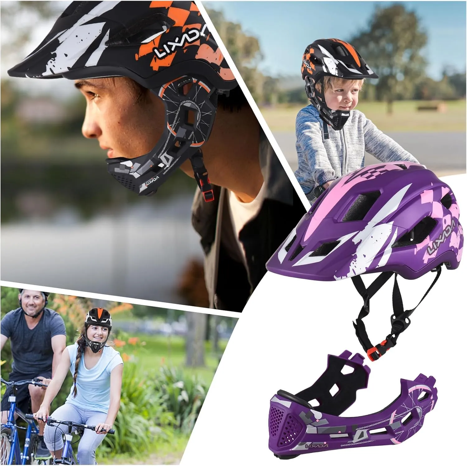 Lixada Kids Detachable Full Face Helmet for Cycling, Skateboarding & Roller Skating
