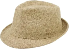 Men Fedora Hats Classic Solid Linen Jazz Cap Male Khaki Brand Spring Plain Outdoor Beach Hat(Gray)