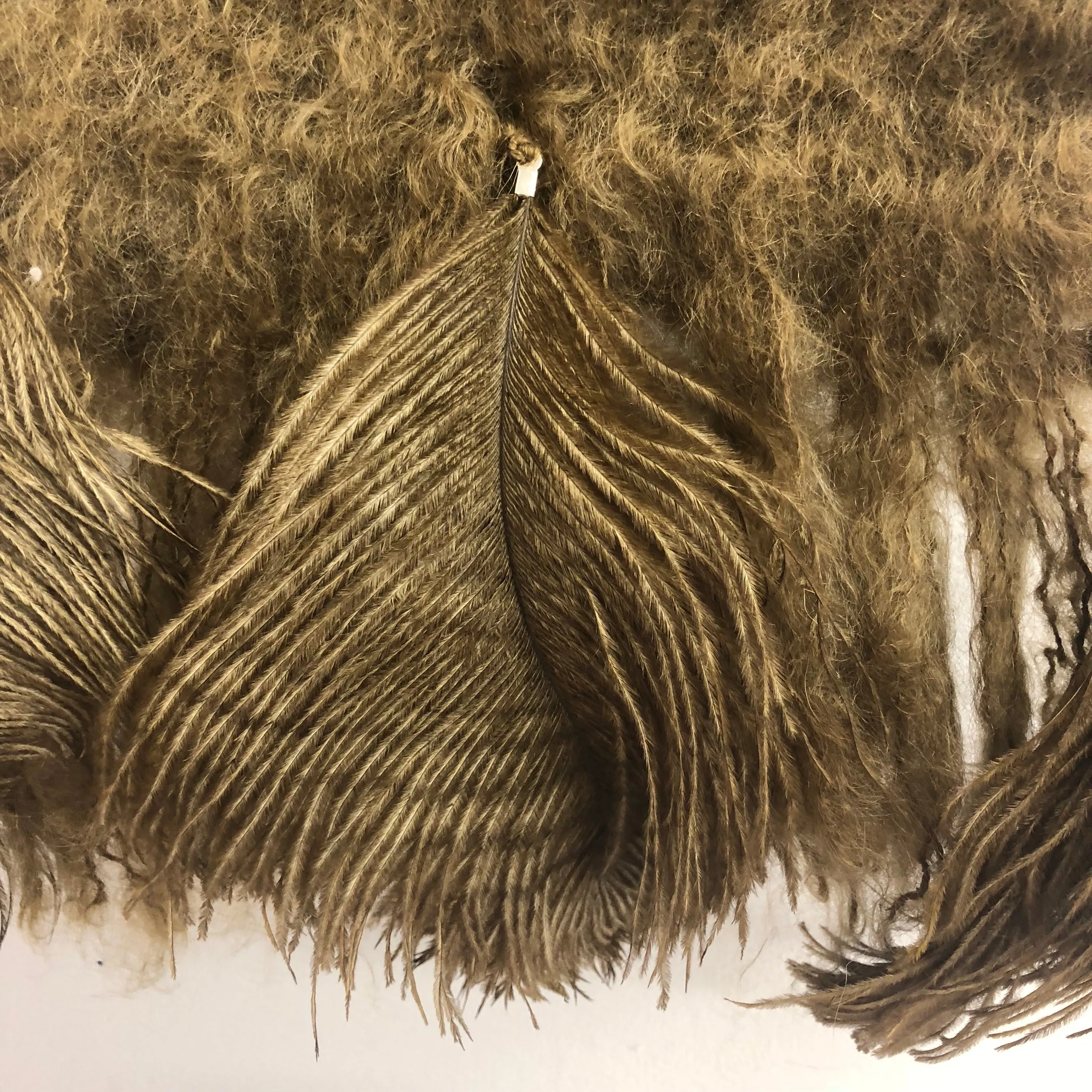 Mohair Scarf with Ostrich Feather