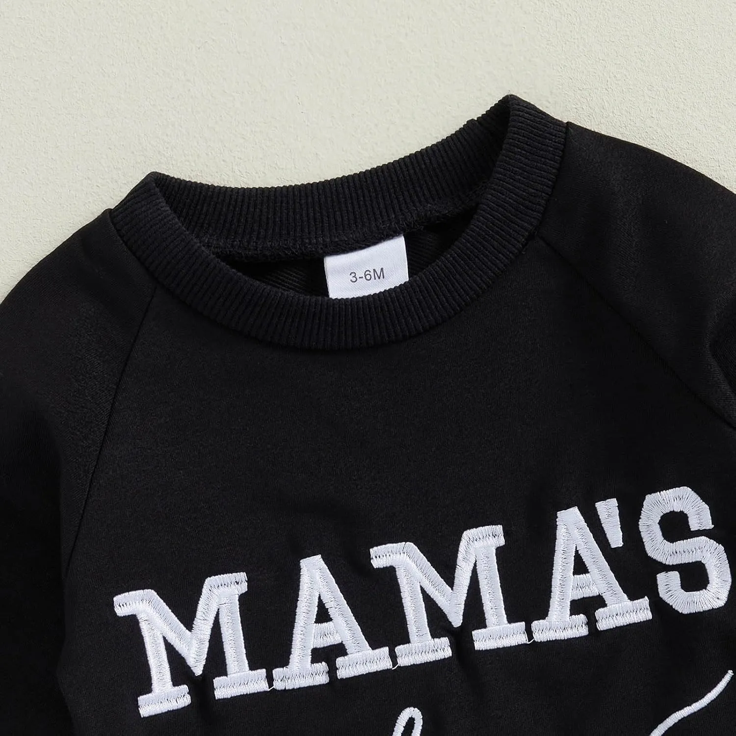 Newborn Baby Boy Fall Outfit Mamas Boy Embroidery Jumpsuit Long Sleeve Crewneck Romper Infant Boy Winter Clothes