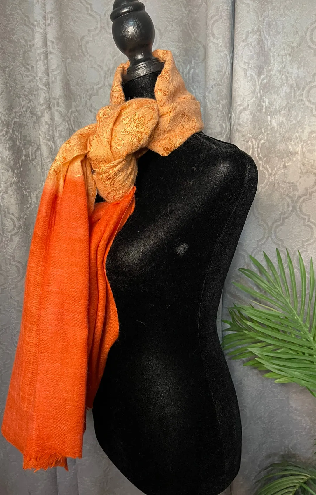 Orange  Angora Scarf