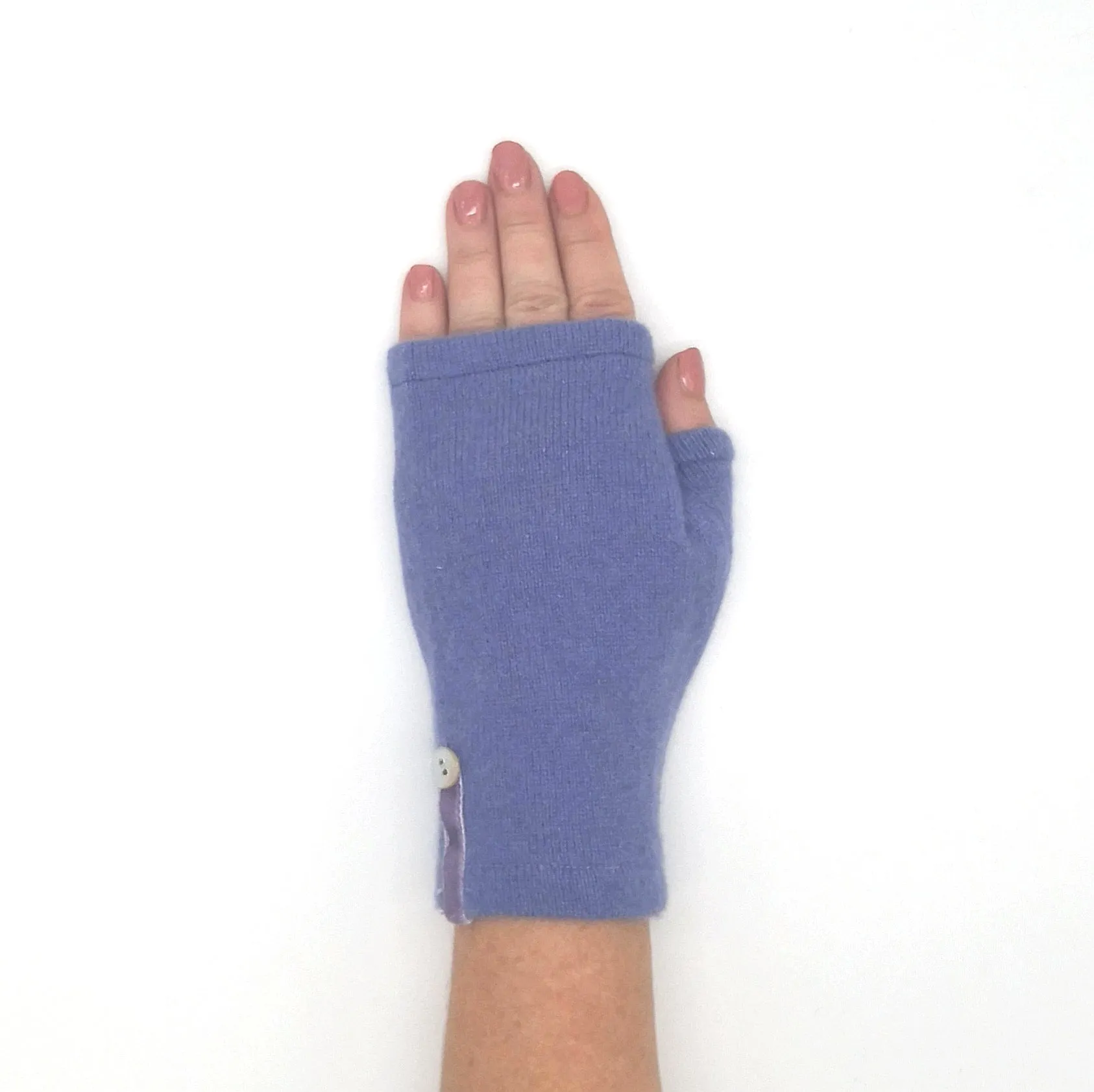 Recycled lilac cashmere Kitten Mittens, short