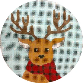 Reindeer in Plaid Scarf Canvas