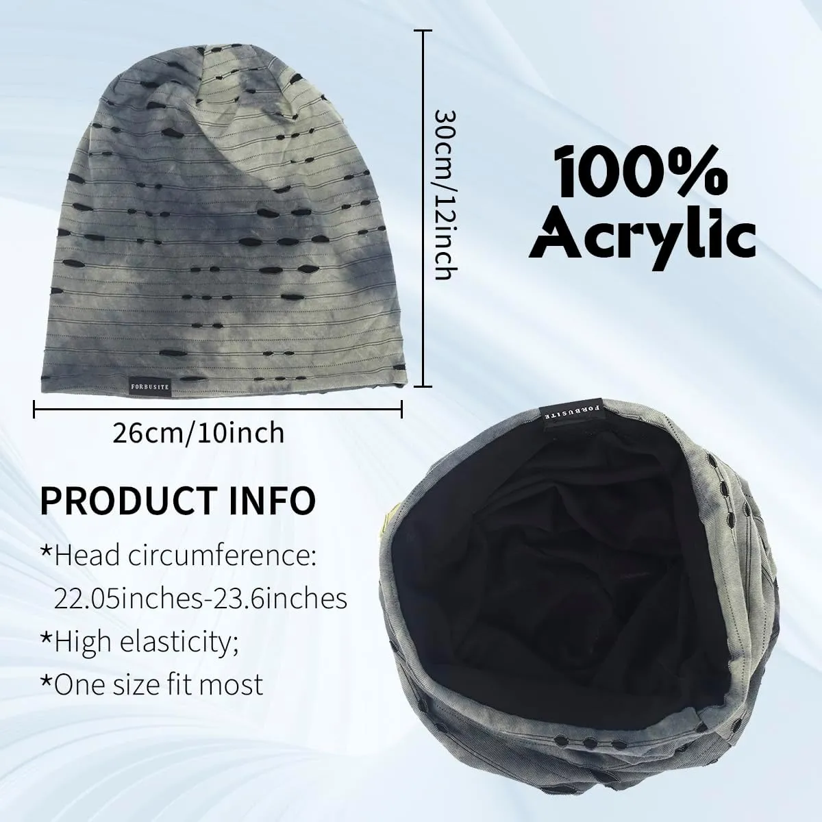 Ruphedy Men Summer Slouchy Beanie Long Baggy Thin Lightweight Skull Cap B011h