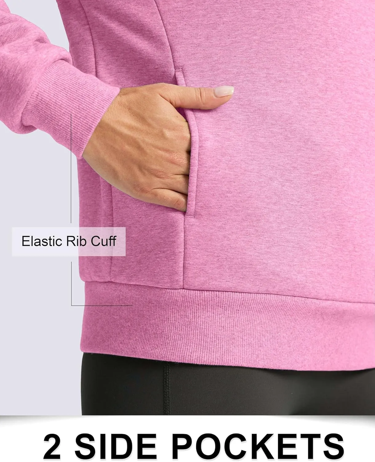SANTINY Women's Fleece Sherpa Lined Sweatshirt Warm Winter Pullover Sweaters Cozy Thick Crewneck Sweatshirts with Pockets