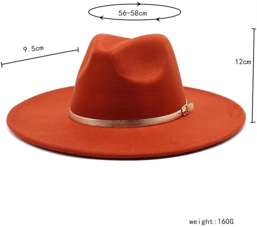 Spring and Autumn Woolen Panama Top Hat, Shiny Leather Felt Hat, Fashion Large Flat Brim Jazz Hat Fengyan Cowboy Hats