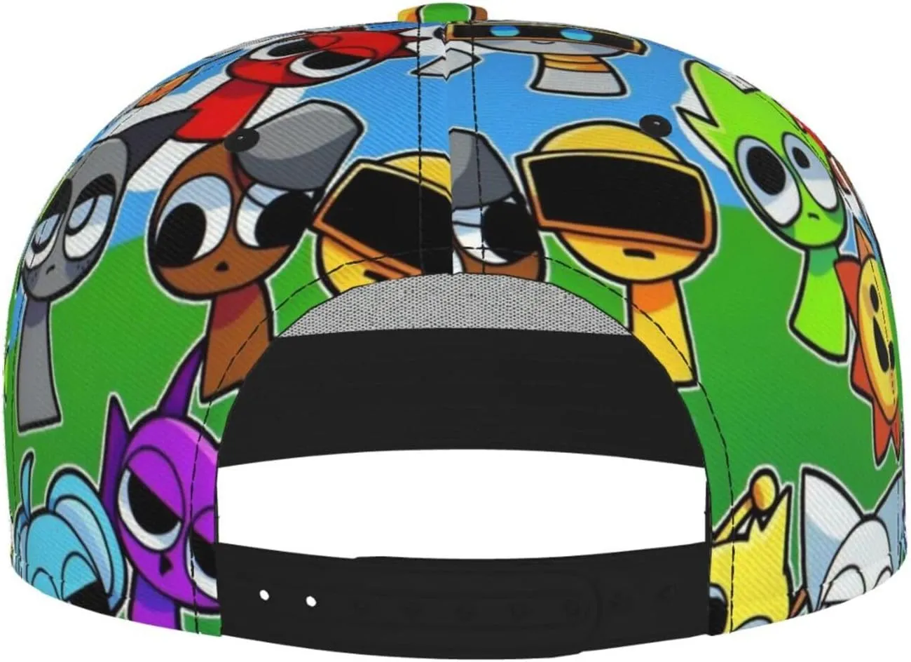 Sprunki Hat Fashion Mens Women Snap Back Hats - Adjustable Baseball Cap Mesh Hat Unisex Headwear