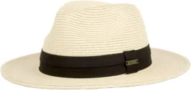 Sun Straw Fedora Beach Hat Fine Braid UPF50  for Unisex