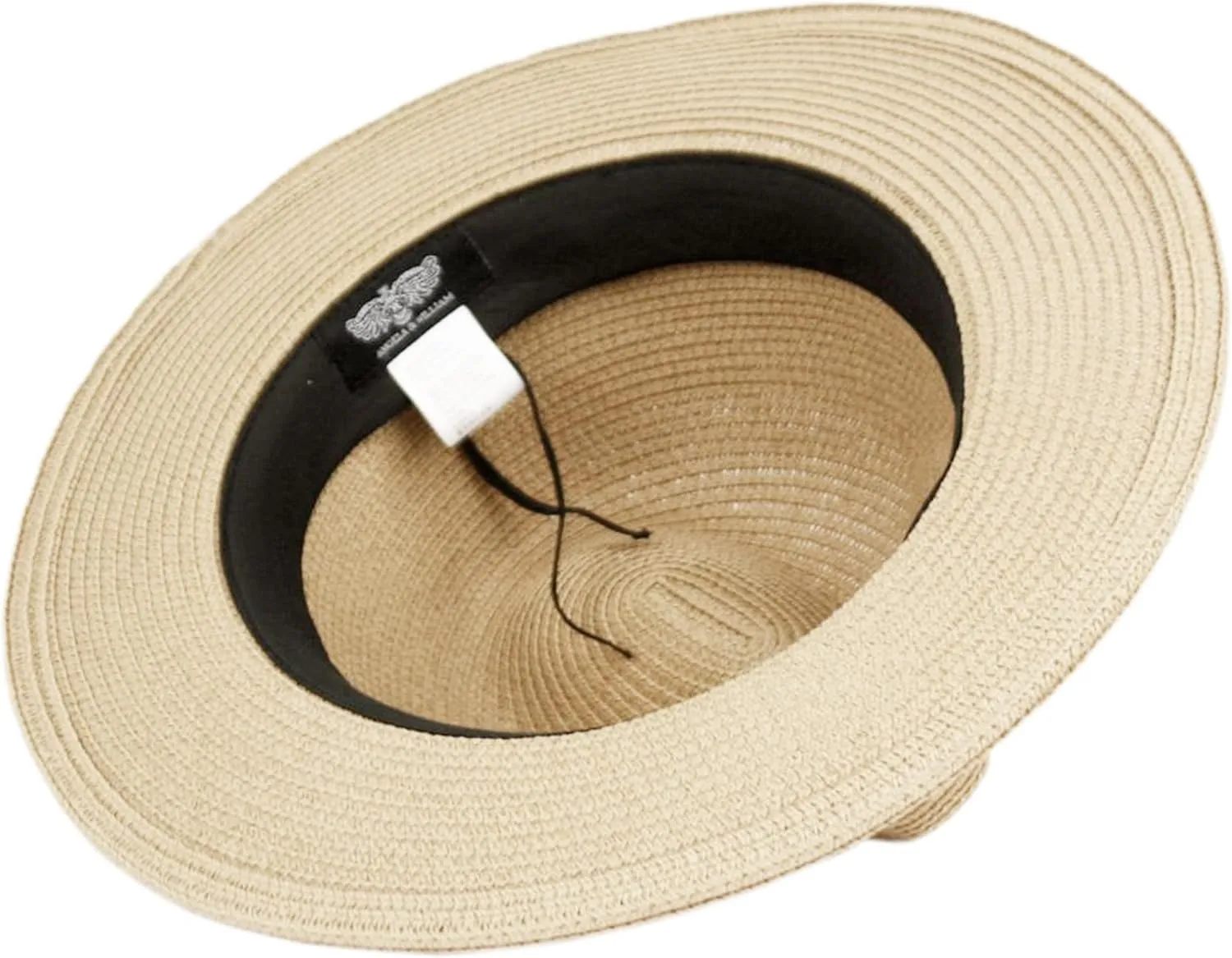 Sun Straw Fedora Beach Hat Fine Braid UPF50  for Unisex