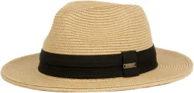 Sun Straw Fedora Beach Hat Fine Braid UPF50  for Unisex