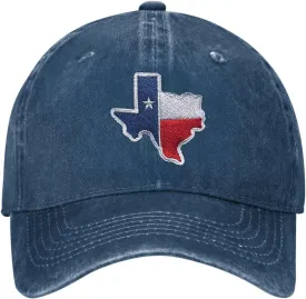 Texas Hats for Men Women Embroidered Baseball Cap Adjustable Washed Baseball Hat