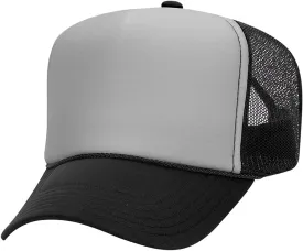 The Hat Pros High Crown 5 Panel Mesh Back Foam Front Trucker Cap with Snapback Closure | Bulk Packs Available