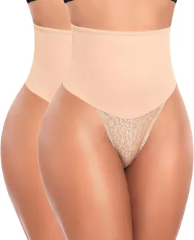 Tummy Control Thong Shapewear for Women High Waist Body Shaper Panties Girdle Lace Shaping Underwear